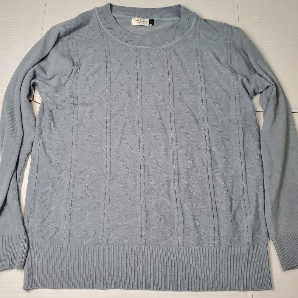 Jon & Anna Womans Light Gray Crewneck Sweater 2x